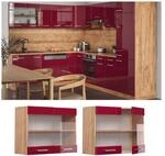 Vicco H&auml;ngeglasschrank K&uuml;chenschrank K&uuml;chenzeile R-Line 80 cm Goldkraft Bordeaux