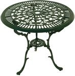 DEGAMO Tisch in Jugendstil Optik 70cm rund, Aluguss dunkelgr&uuml;n