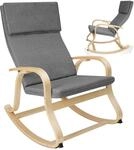 tectake&reg; Schaukelstuhl, mit Armlehnen, Gestell aus Birkenholz, 150 kg, 65 x 94 x 100