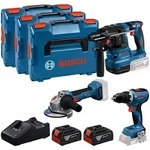 Bosch Professional 18V Set - GSR 18V-65 + GBH 18V-22 + GWS 18V-8 + 2x 5Ah Akku
