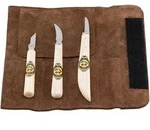 Kirschen Schnitzmessersatz 3307000 - Leder-Tasche - 3-teilig - diverse Klingen