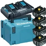 Makita Akku Set Power Source-Kit - DC18RD Ladeger&auml;t + 4x 5Ah Akku + Makpac 3