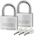Abus Titalium Vorhangschloss - 64TI 40 Twins - 2er Set - Gleichschlie&szlig;end