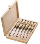 Kirschen Stechbeitel-Satz Set 1101000 - Holzkoffer Buche - 6-teilig - 6-26 mm