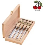 Kirschen Stechbeitel-Satz Set 1141000 - Holzkoffer Buche - 4-teilig - 10-26 mm
