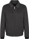 Blouson aus feinem Woll-Mix in dunkelgrau