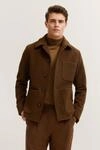Overshirt mit Umlegekragen & Knopfleiste in braun