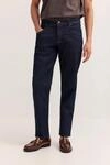 Tapered Fit Jeans mit Eingrifftaschen und Stretchkomfort in marine