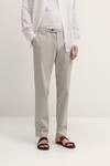 Modern Fit Chinohose mit franz&ouml;sischen Taschen und Billettasche in grau