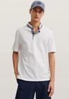 Klassisches Poloshirt mit Knopfleiste und Polokragen in wei&szlig;
