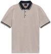 Klassisches Poloshirt mit Kontraststreifen am Kragen in beige