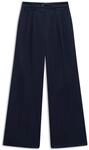 Weite Chinohose mit Bundfalten und geradem Bein in marine
