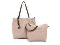 Shopper Elke Bag in Bag zweiteiliges Set Beige