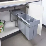 Einbau-M&uuml;lleimer Froland 48x26x42cm Grau 1x20L+1x10L [en.casa]