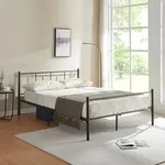 Metallbett Laos 140x200 cm Schwarz [en.casa]