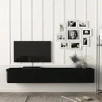 Fernsehschrank Vihti 180x31x29,5cm Schwarz [en.casa]
