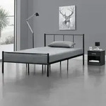Metallbett Laos 120x200 cm Schwarz [en.casa]