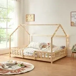 Hausbett Sisimiut 120x200 cm Holzfarben [en.casa]