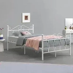 Metallbett Apolda 120x200 cm Doppelbett bis 300kg Wei&szlig; [en.casa]
