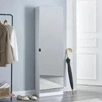 Schuhschrank Meura 160x48x20cm verspiegelt Wei&szlig; [en.casa]