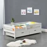 Kinderbett Borgarnes 90x200 cm mit Rausfallschutz und Schubladen Weiß Kinderbett Borgarnes 90x200 cm mit Rausfallschutz und Schubladen Weiß