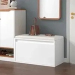 Sitzbank Degerfors 80x39x45 cm Wei&szlig; [en.casa]