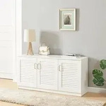 Schuhschrank L&oslash;ten 125x36x62 cm Wei&szlig; [en.casa]