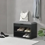 Schuhbank Gentofte 60x30x46cm Schwarz/Grau [en.casa]