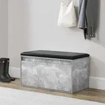 Sitzbank Degerfors 80x39x45 cm Betonoptik/Schwarz [en.casa]