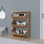 Schuhschrank Aurskog 110x73,5x24cm Eiche [en.casa]