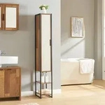 Hochschrank Namsskogan 160x24x30cm Walnussoptik [en.casa]