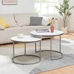 Couchtischset Skagen im 2er Set Marmor, wei&szlig; / Silber [en.casa]