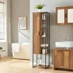 Hochschrank Namsskogan 165x42,5x30cm Walnussoptik [en.casa]