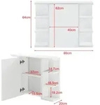 Badezimmerschrank Harstad 64x80x20 cm Wei&szlig; [en.casa]