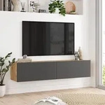 Fernsehtisch Lapinlahti 140 x 31,5 x 29,5 cm Eiche rustikal/Anthrazit [en.casa]