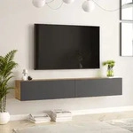 Fernsehtisch Lapinlahti 180 x 31,5 x 29,5 cm Eiche rustikal/Anthrazit [en.casa]