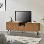 Fernsehtisch Hedemora 140x30x45,5 cm Dunkler Holzton en.casa