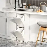 M&uuml;lltrennschrank Sollentuna Metall 2x14 L Wei&szlig; [en.casa]