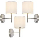 Wandleuchte 3er Set Winsford Silberfarben / Wei&szlig; [lux.pro]