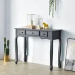 Konsolentisch Hirschhorn 100x35x78cm mit 3 Schubladen Dunkelgrau [en.casa]