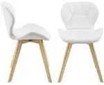 Esszimmerstuhl &Auml;lmhult 2-er Set 78x47x52 cm Kunstleder Wei&szlig; [en.casa]