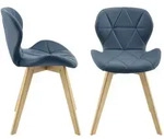 Esszimmerstuhl &Auml;lmhult 4-er Set 78x47x52 cm Kunstleder Blau [en.casa]