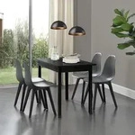 Esszimmerstuhl Brevik 4er Set 83x54x48 cm Grau/Schwarz en.casa