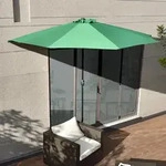 Halb-Sonnenschirm Eger &Oslash;300 Halbrund Gr&uuml;n [casa.pro]