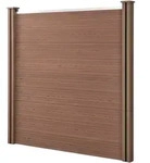 Gartenzaun Getafe WPC mit Pfosten 183x357 cm Braun neu.holz