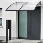 Vordach Mellerud 240x100 cm Schwarz/Transparent [en.casa]