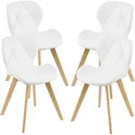 Esszimmerstuhl &Auml;lmhult 4-er Set 78x47x52 cm Kunstleder Wei&szlig; [en.casa]