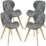 Esszimmerstuhl &Auml;lmhult 4-er Set 78x47x52 cm Kunstleder Grau [en.casa]