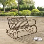 Schaukelbank Greenough 85x113x95cm im Landhausstil Edelrost-Braun en.casa