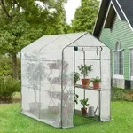 Gew&auml;chshaus Oosterhout mit Ablagen 120x186x190cm Transparent [en.casa]